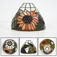 thumbnail image 3 of FSLiving Colored Glass Sunflower Pattern Glass Handmade Lampshade For Wall Sconce Pendant Light Hanging Ceiling Lamp Replacement Shade Vintage Design - 1 Pack, 3 of 5