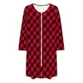 thumbnail image 4 of Besolor Christmas Robes for Women Printed Long Sleeve Crewneck Bathrobes Comfy Nightgown Sleepwear with Pockets, 4 of 9