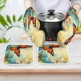 thumbnail image 6 of Watercolor Butterfly Oven Mitts And Pot Holders Sets of 4 Oven Gloves Set Potholders for Kitchen Cooking Baking Grilling Anti Scald Hot Pads And Heat Resistant, 6 of 6