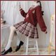 thumbnail image 4 of Suéteres de manga larga con cuello en V para mujer, ropa de punto de estilo Preppy bordado rojo, dulce, Otoño y Navidad, 4 of 4