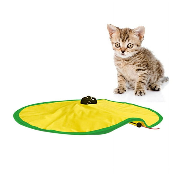 Cat Toy Interactive Electric Gym toys Cat Play Plate Undercover Fabric Moving Mouse Cats Meow Play For Kitty Funny As Seen On TV