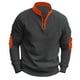 thumbnail image 1 of pstuiky manga larga para hombre, Camisa informal de moda para hombre, color liso, transpirable, blusa de manga larga con cuello alto camisetas de hombre l, 1 of 5