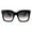 Shiny Black (Smoke), variant on Womens Oversized Fashion Sunglasses Designer Square Frame UV 400 Black Tortoise
