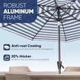 thumbnail image 2 of Tempera 9 ft Auto Tilt Umbrella Blue White Stripe, 2 of 6