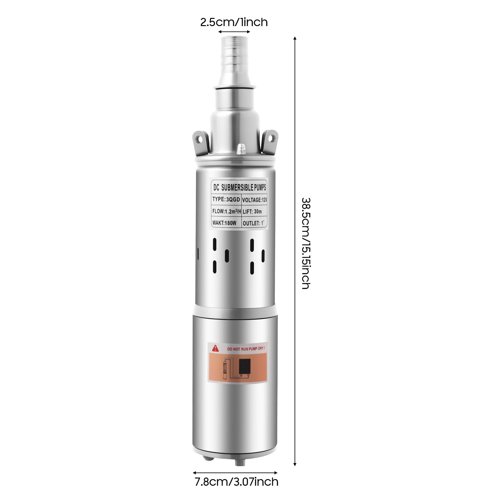 Deep Well Submersible Pump Stainless Steel Water Pump Submersible Pump 55.77ft for Extracting Groundwater