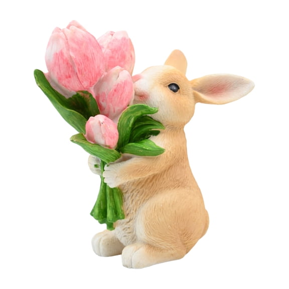 Uranda Rabbit Statue Outdoor Bunny Figurine Garden Decor Resin Bunny Large Outdoor Yard Pot Decor Figurines A