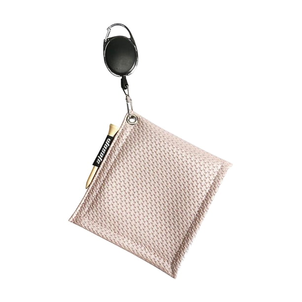 Toalla de limpieza portátil para pelotas de golf, limpiador de cabezas de hebilla de llavero doble Rosado DYNWAVEMX Limpieza de pelotas de golf