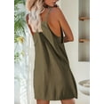 thumbnail image 4 of Osfvolr Womens Workout Romper Dress with Shorts Underneath Sleeveless Spaghetti Straps Athletic Outfits Casual Vacation  Green L, 4 of 6