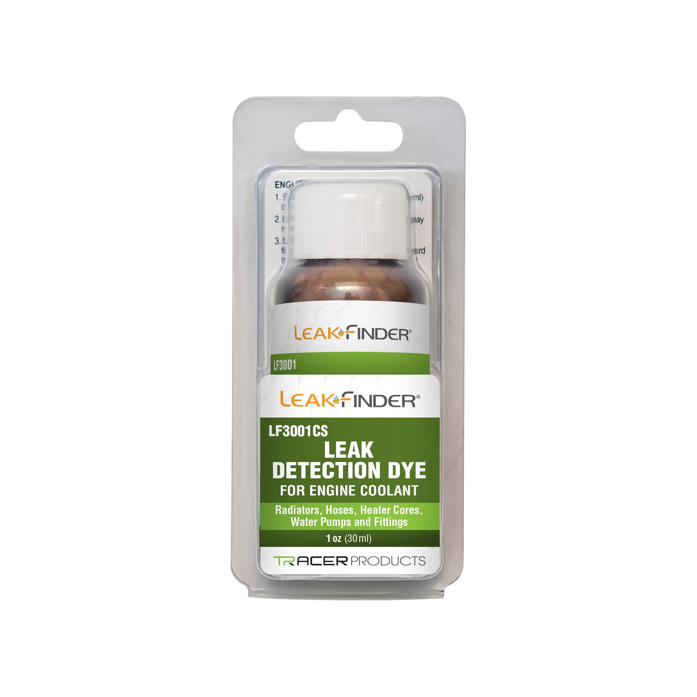 LEAKFINDER LF3001CS Automotive Engine Coolant Leak Detection Dye, Services Radiators, Hoses