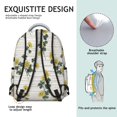 thumbnail image 5 of Sunflower and Plank White Pattern Backpack for School, Cute School Bag with Adjustable Shoulder Straps and Padded Back, 15.3"x11"x7.1", 5 of 5