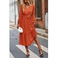 thumbnail image 3 of Vestido PRETTYGARDEN cruzado maxi de manga larga y escote en V XXL, 3 of 7