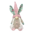 thumbnail image 2 of Free Express Easter Bunny Ear Plush Gnome Figurines Handcrafted Spring Decor with Knit Hat Floral Ears for Home Tabletop Mantel Decorations, 2 of 6