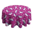 thumbnail image 4 of Cartoon Unicorn Pattern Round Tablecloth 60"x60",Wrinkle Wipeable Table Cloth for Kitchen Dining Room Picnic Patio Party, 4 of 6