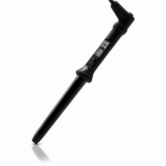 ISO Beauty  The Twister - 25-18mm Tapered Tourmaline-Infused Ceramic Pro Curling Wand w/ Cool Tip - Black