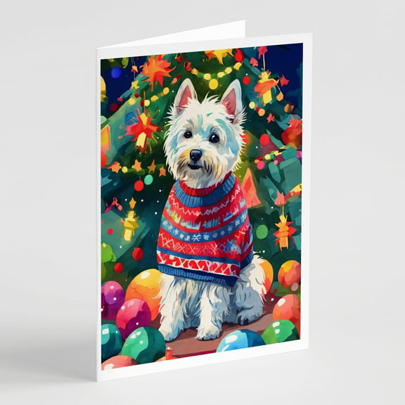 Westie Christmas Greeting Cards Pack of 8 7 in x 5 in