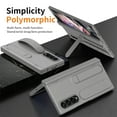 thumbnail image 5 of Rugged Phone Case for Samsung Galaxy Z Fold 3, Heavy Duty Shockproof Camera Lens Protection Hand Strap Kickstand Anti-Slip Drop Protective Case Cover for Samsung Galaxy Z Fold 3, Gray, 5 of 7