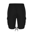 thumbnail image 6 of Zynviq Drawstring Shorts for Men Plus Size Cargo Black Twill Loose Fit Solid Multi Pocket Workwear Shorts XL, 6 of 8