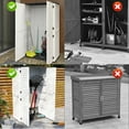 thumbnail image 3 of Decksplore 67.2 CU.FT Double-Layer Storage Shed, HDPE Outdoor Storage Cabinet Waterproof with Latch, Vertical Storage Shed for Lawnmower (White), 3 of 8
