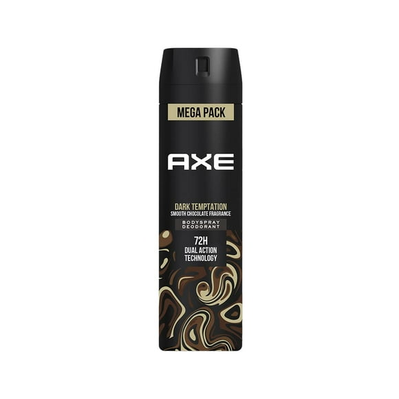 Axe Dark Temptation Body Deodorant Spray For Men 215ml, 7.2 Fl.oz. | Long Lasting No Gas - 72Hr Dual Action Technology | Smooth Chocolate Fragrance For Boys