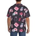 thumbnail image 3 of KLL Breast Cancer Awareness1 Print Men's Shirt Short Sleeve Button Down Summer Cuba Beach Shirts- X-Large, 3 of 5