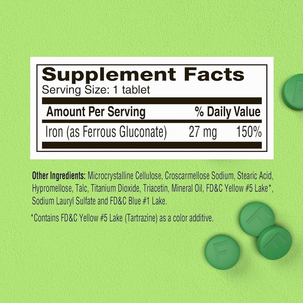 2 Pack - Fergon High Potency Iron Supplement Tablets - 100 Count