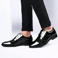 thumbnail image 2 of Men's Patent Leather Business Shoes Slip On Dress Loafers Classic Pointed Toe Formal Tuxedo Shoes, 2 of 5