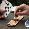 thumbnail image 1 of Walnut Studiolo Travel Cribbage Board Birch Plywood with Dark Brown Leather, 1 of 1