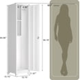 thumbnail image 3 of Metal Garage Storage Cabinet,Broom Closet Storage Cabinet,Utility Closet Cabinet for Broom,Garage,Kichen,White, 3 of 16