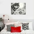 thumbnail image 3 of Creowell Fall Decor The Wolf Canvas Wall Art Picture 20x16in for Living Room Bedroom Canvas Print 20x16in, 3 of 3