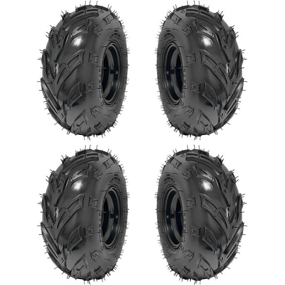 4 Packs of 145/70-6 ATV Tires with Rims Wheels for Quad 4 wheelers Go-Kart Mini Bike Lawn