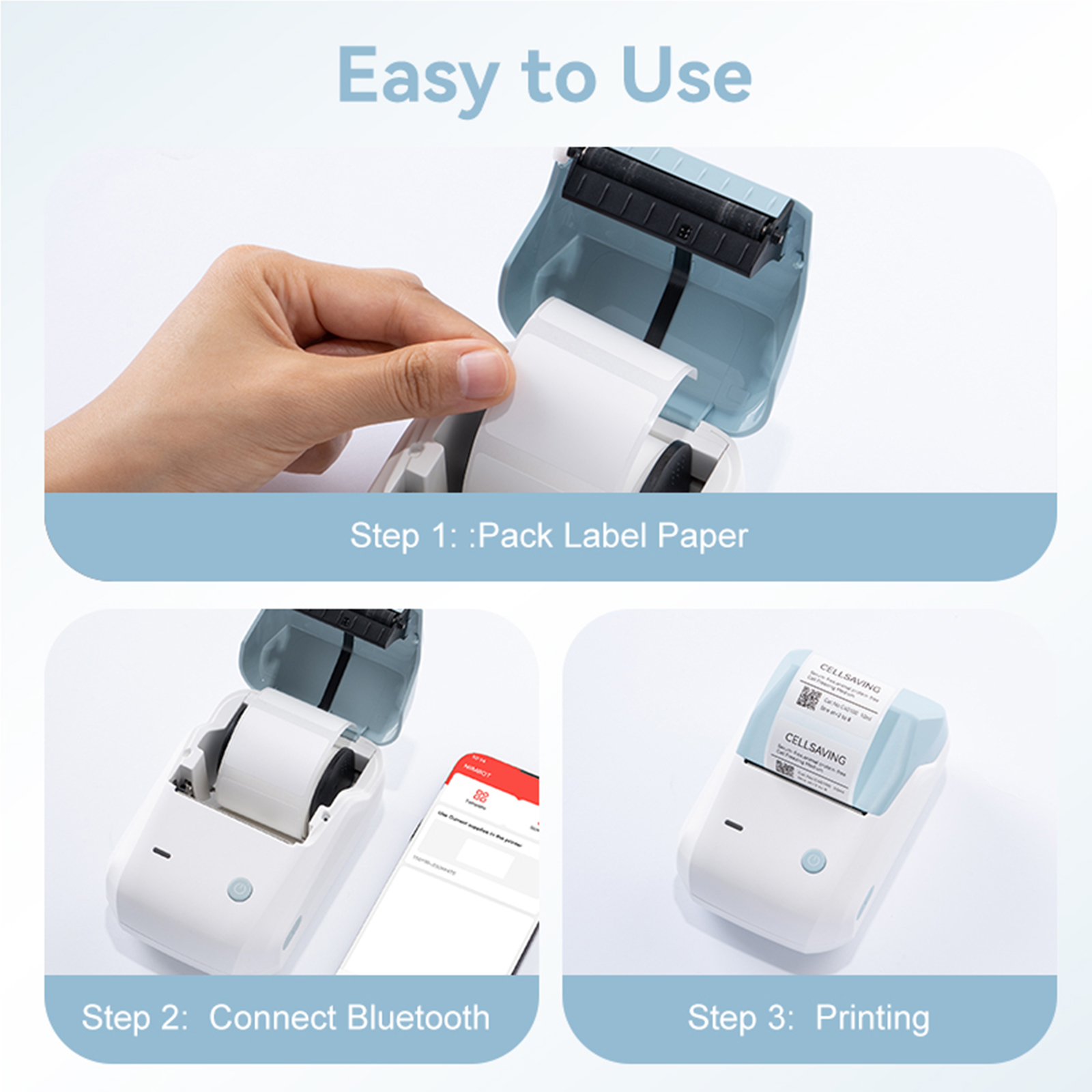 Niimbot B1 Portable Bluetooth Label Maker, Cyan photo 8