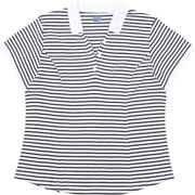 Riders - Women's Plus Claudia Stripe Cap-Sleeve Knit Shirt