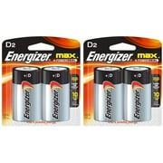 Energizer Alkaline Battery, "D" Size, 2/PK Pack of 2