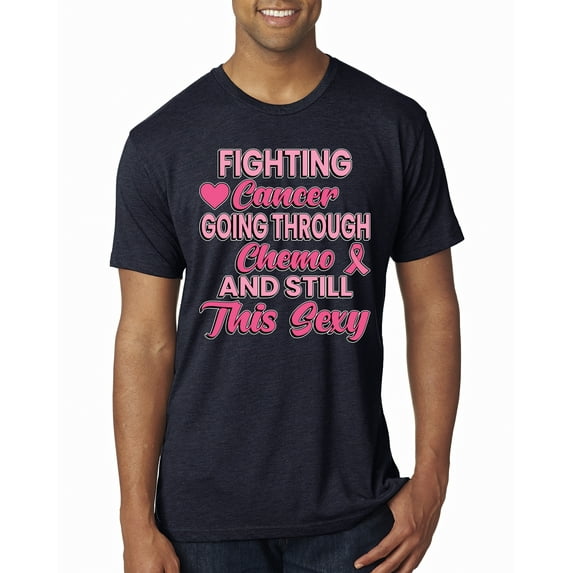 Wild Bobby, Fighting Cancer And Still Sexy, Breast Cancer Awareness, Men Premium Tri Blend Tee, Vintage Navy, Large