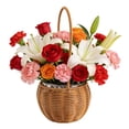 thumbnail image 3 of FSAGAE Round Woven Storage Basket 13x10 cm Small with Handle for Home Garden and Decor Brown`, 3 of 3