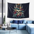 thumbnail image 5 of DouZhe Vintage Colorful Skull Rose Tapestry Modern Wall Hanging Tapestries Dorm Room Home Decor, 60" x 40", 5 of 7