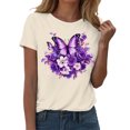 thumbnail image 2 of Yopmin Womens Butterfly Shirt Crew Neck Flower Casual Printed T Shirts Fashion Summer Clothes for Everyday Wear, 2 of 7