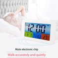 thumbnail image 4 of Latrodar Digital Alarm Clock With Colorful LCD Display Affordable&High-Quality Smart Clock Calendar White Home Tools, 4 of 5
