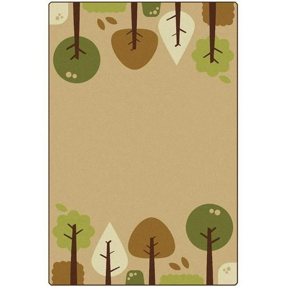 Carpets for Kids 1593505 Soft Tranquil Trees Rectangle Rug, Tan - 4 x 6 ft.