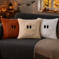 thumbnail image 2 of Halloween Pillow Covers 18x18 inch Set of 2, Black Eyes Beige Ghost Throw Pillow Cases Soft Plush Faux Fur Wool Couch Cushion Case for Chair Sofa Bedroom Living Room Home Decor, 2 of 8