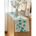 thumbnail image 5 of Table Runner 108 Inches Long for Kitchen Dining, Turquoise Flowers Dresser Scarf Farmhouse, Dining Table Decorations for Wedding/Parties, Spring Retro Watercolor Botanical Floral 13 x 108 In, 5 of 8