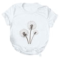 thumbnail image 2 of NAMTYQX Shirts for Teens Girls Basic Airoft Mit Muster Loose Lightweight Short Sleeve Plus Size Scoop Neck Patterned Womens Casual Tops White Size L, 2 of 4
