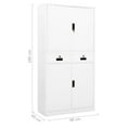 thumbnail image 4 of vidaXL Armoire de Bureau Blanche 90x40x180 cm Acier, 4 of 5
