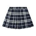 thumbnail image 2 of HOMADLES Girls Uniform Pleated Skirt, Elastic Waist Stretch Soft Skirt A-line Skirts with Lining Girls Skirt Plaid Print School Uniform Skirt Black 15 T, 2 of 3