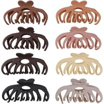 8Pcs Large Hair Clips,Strong Hold Matte Hair Claw Clips for Thick Hair Thin Hair Long Hair,Vintage Nonslip Jaw Clips,4 Acrylic Hair Clamps,4 Rectangle Claw Clips for Women & Girls