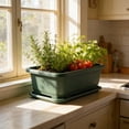 thumbnail image 4 of Taicans Extra Large Rectangular Planter with Drainage Tray,15.4 Inch Plastic Planting Container for Indoor Outdoor,Garden Flower Herb Vegetable Pot for Balcony Patio, 4 of 5