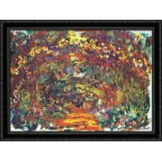 Path under the Rose Trellises, Giverny 38x28 Large Black Ornate Wood Framed Canvas Art by Claude Monet