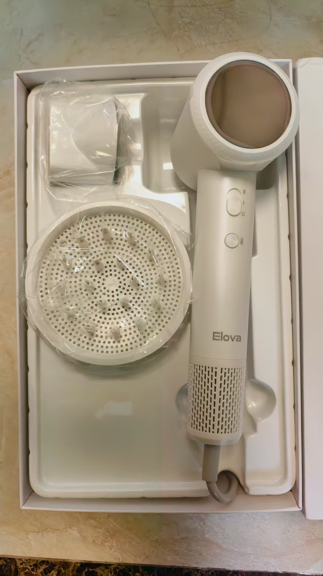 Elova Hair Dryer, 160000 RPM Brushless Motor Blow Dryer, 200 Million Negative Ionic, Low Noise Professional Hair Dryer with Diffuser and Nozzle, Portable Hair Blow Dryer for Home Travel