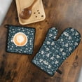 thumbnail image 5 of Pioneer Flower Kitchen Oven Mitt and Pot Holder Sets 2 Pcs for Baking, Cooking and Grilling, Heat Resistant Up To 392 °F, 5 of 7