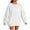 White, variant on WTOBBY Women's Solid Color Bow Round Neck Long Sleeve Loose Pullover Sweater Sweatshirt, Decorative Bow Design, Soft and Comfortable for Fashionable Everyday Wear,Black L